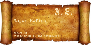 Major Rufina névjegykártya
